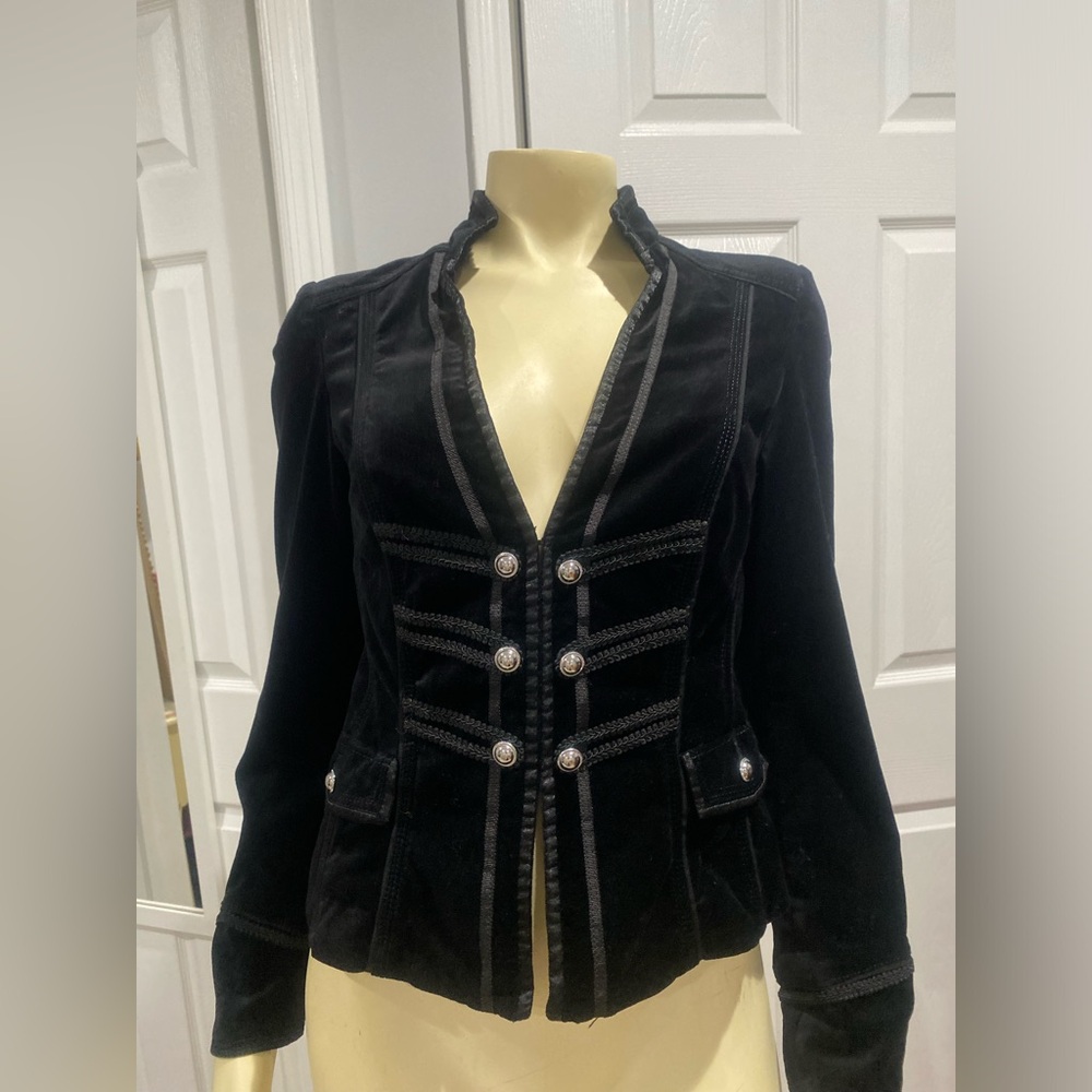 Elegant Black Velvet Women's Jacket/ Size 6